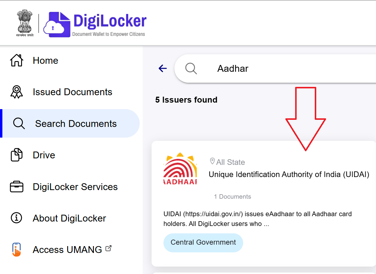 DigiLocker Aadhar Card